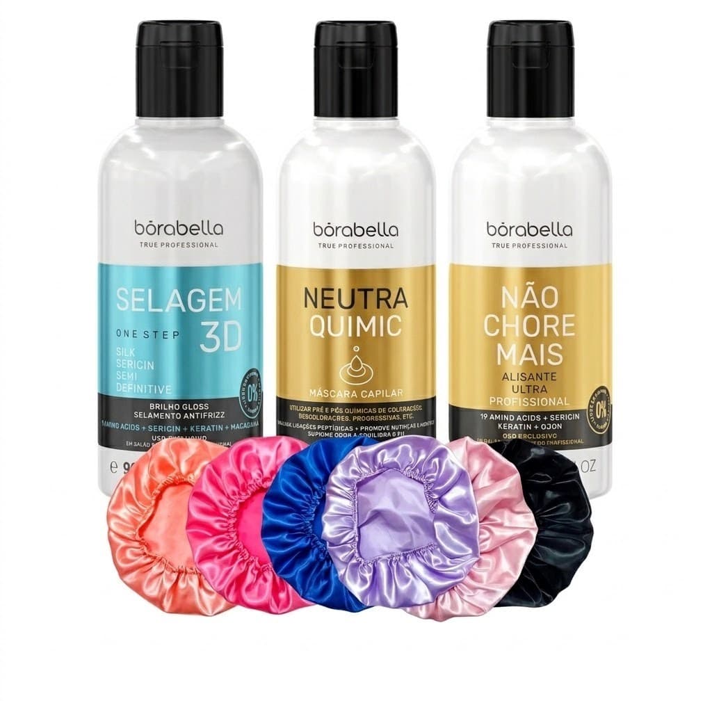 KIT MINIATURAS BORABELLA 90ML + TOUCA DE CETIM