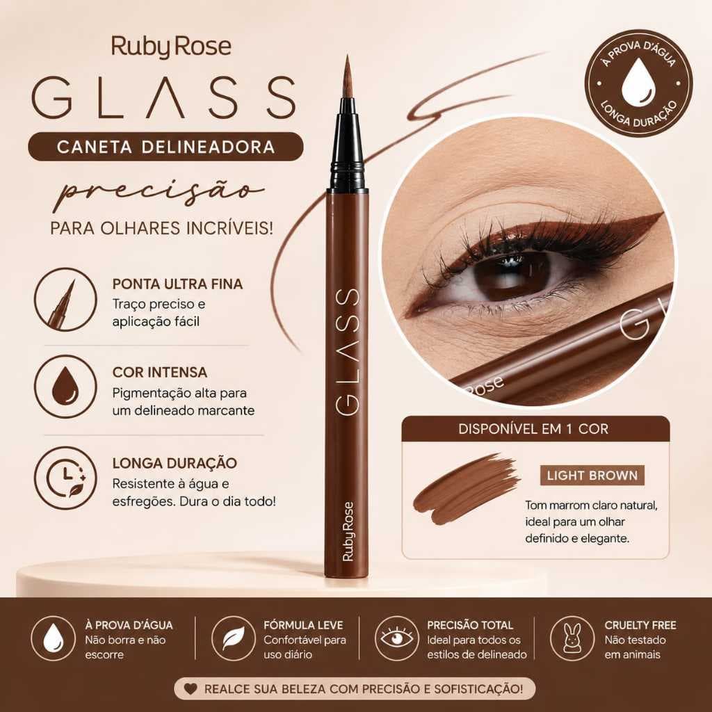 Caneta Delineadora Linha Glass Ruby Rose Light Brown