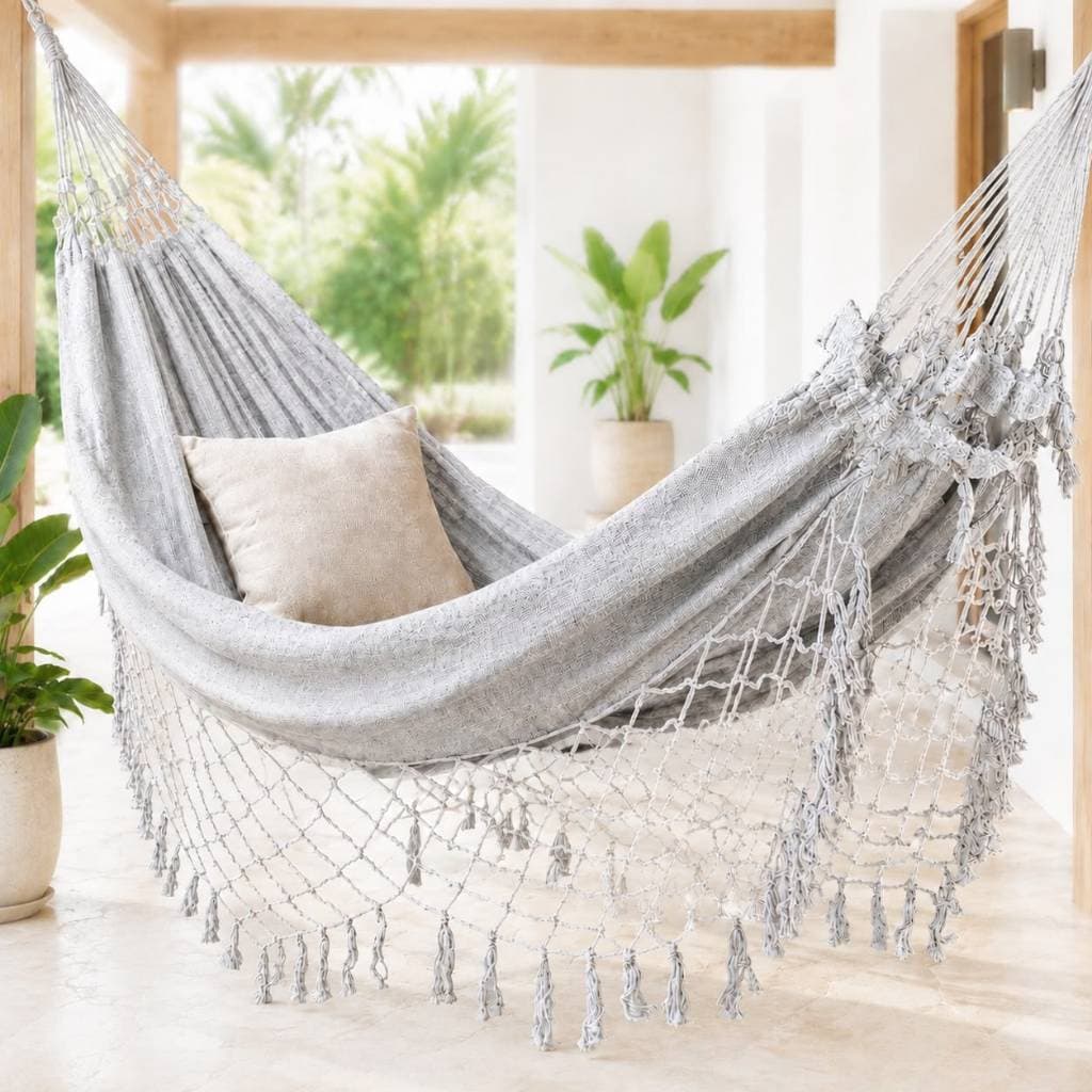 Rede de Descanso Casal Dormir Aconchego Algodão Confortável Resistente Decorativa