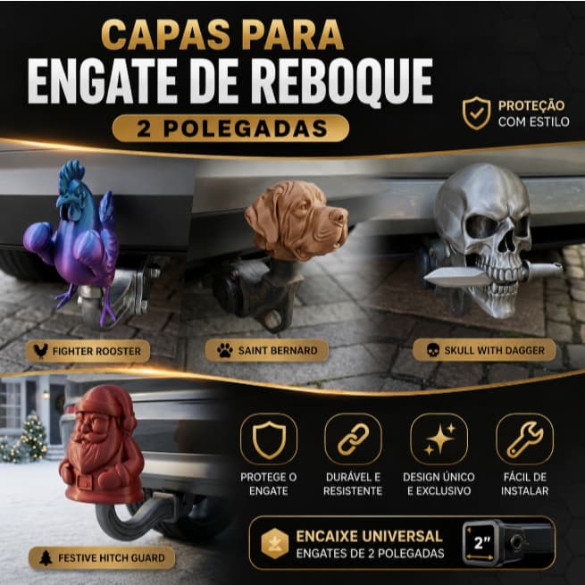 Capa Engate Reboque 2 Polegadas Universal Protetor Engate de Carreta Automotivo Decorativo