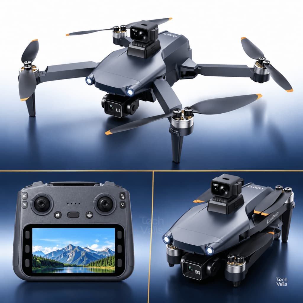 Drone Profissional Câmera 4K Gimbal 3 Eixos GPS Controle Com Tela Longo Alcance L600 Pro Max