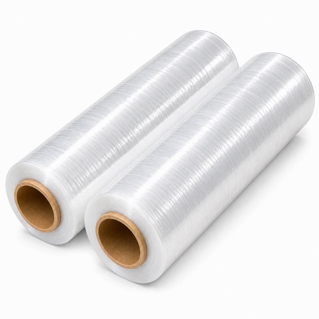 Filme Stretch Transparente 50cm x 3kg Kit 2 Bobinas 6kg Total Rolo Plástico Embalagem Paletização Mudança Atacado