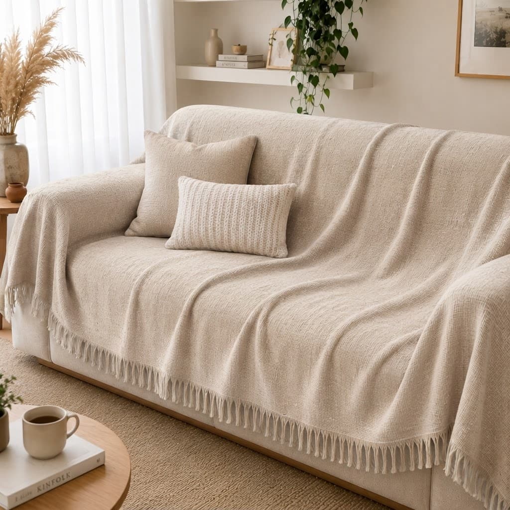 Manta Para Casal 180x240cm Algodão Sofá Cama Grande Capa Macio Decoração