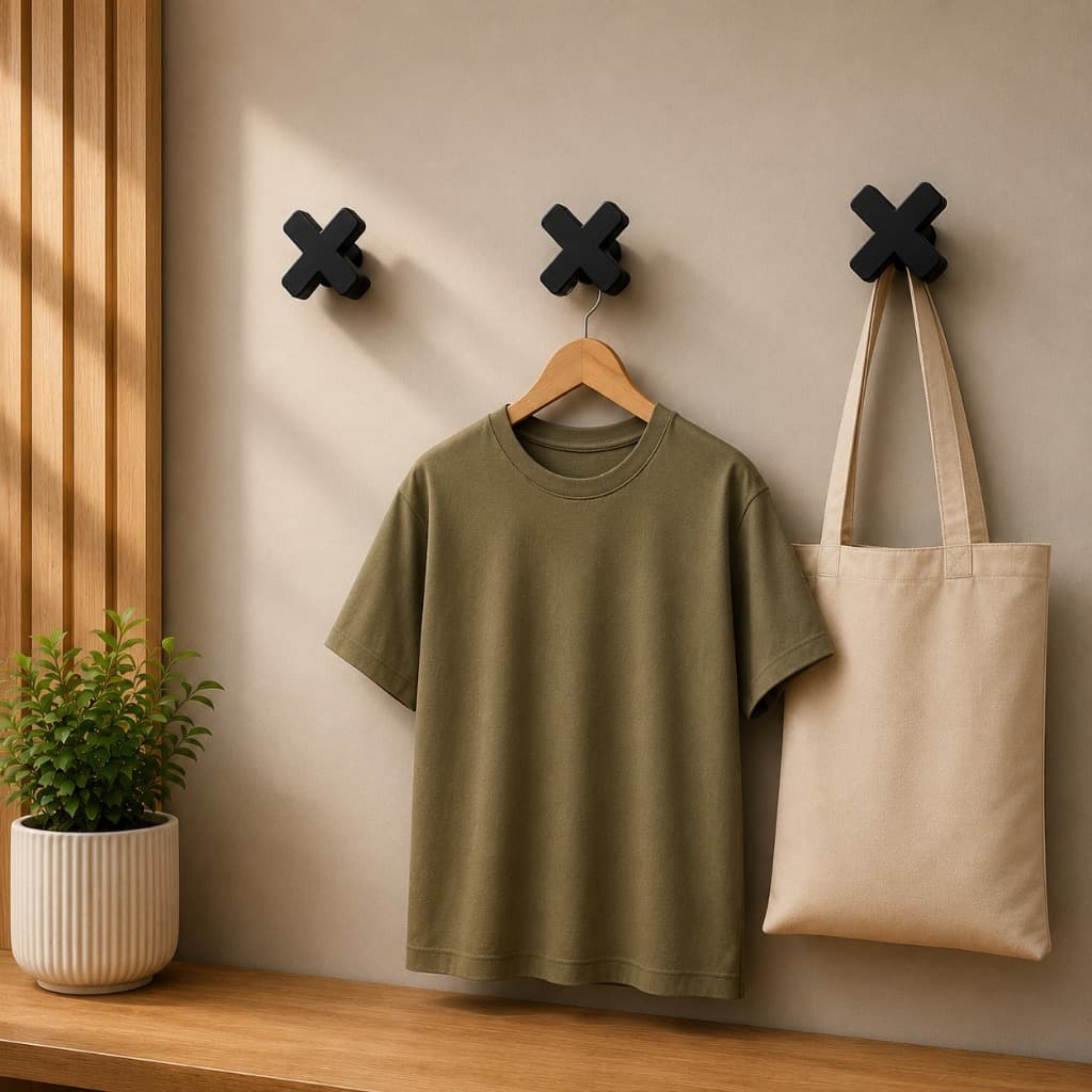 Gancho de Parede Decorativo X MDF Preto Kit 1 a 8 Unidades Porta Toalha Bolsa Chaves