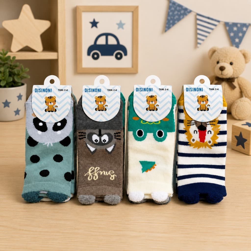 Kit 9 Pares Meia Infantil Masculina Menino Algodão Estampada Confortável Macia