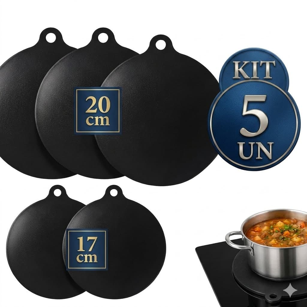 Kit 5 Tapete Protetor Fogão Indução Almofada Silicone Cooktop Anti Riscos