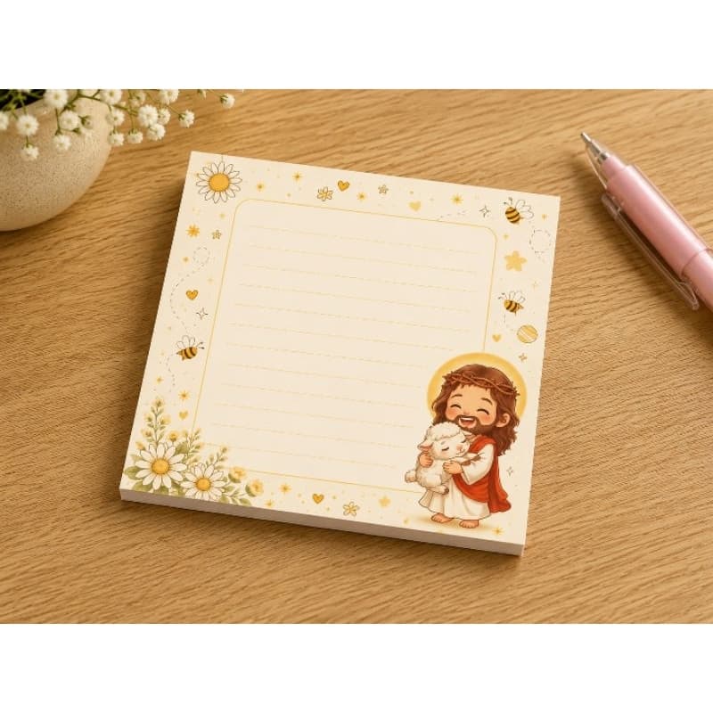 Bloco de Notas Cristão Personalizado | Bloco de Anotações Devocional | Papelaria Cristã | Presente Evangélico
