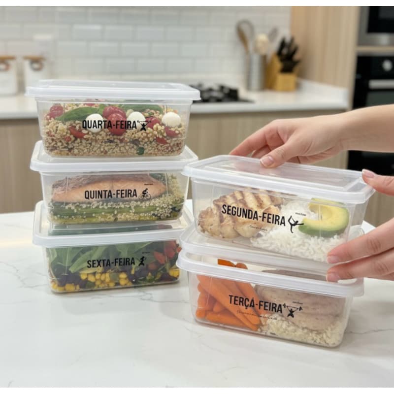 Kit 5 /10/20 Unidades Pote Marmita Freezer Microondas Fitness Comida Congelada Marmitex Hermeticos