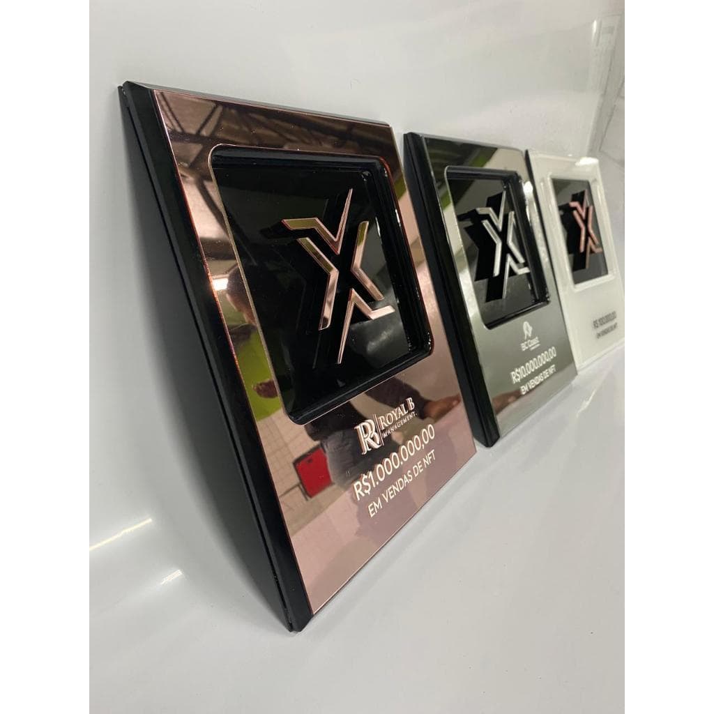 Placa de Premiação Personalizada em Acrílico Alto-Relevo | Estilo TikTok, YouTube e Creator