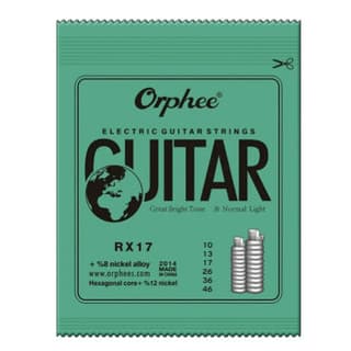 Encordoamento Guitarra Elétrica Orphee RX17 Nickel Aço Calibre 0.10