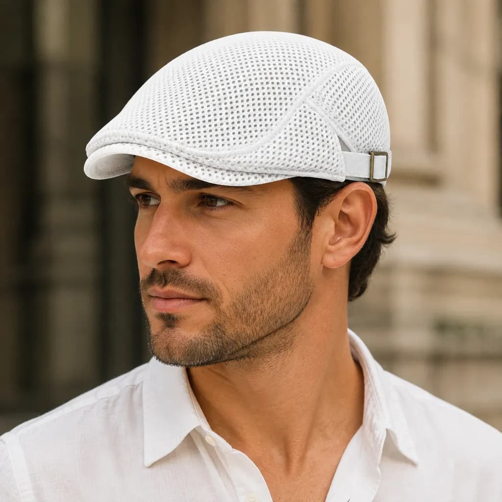 Boina Boné Telinha Italiana Masculina Premium Ajustável Flat Cap Estilo Vintage Elegante Shelby Peaky Blinders
