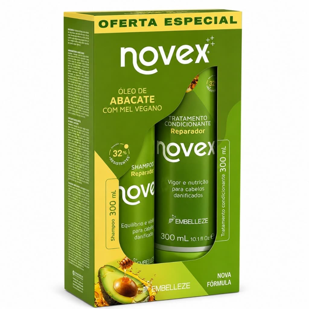 Shampoo 300ml e Condicionador 300ml - Novex Óleo de Abacate