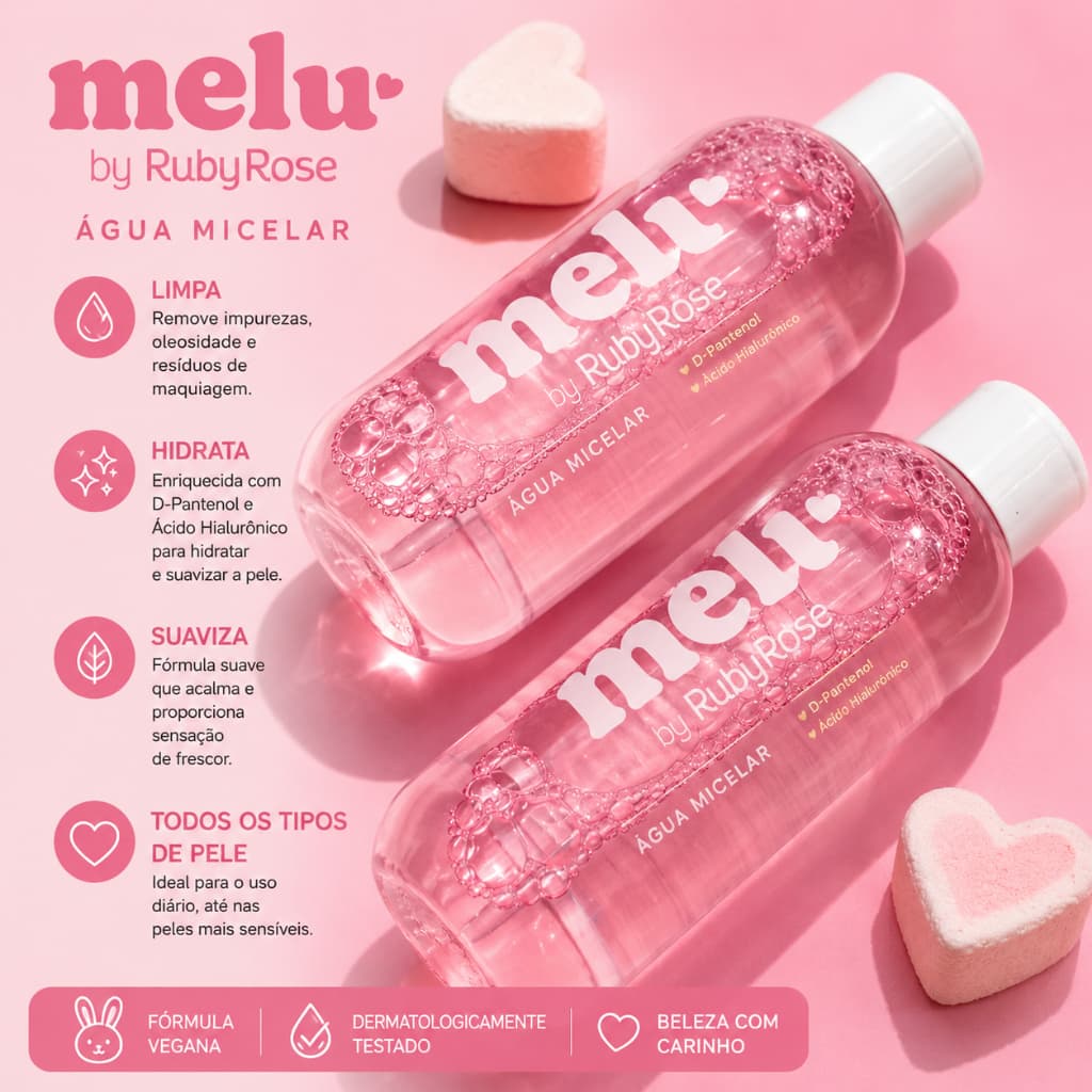 Melu Ruby Rose Água Micelar 100ml