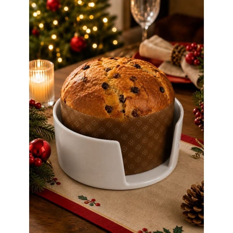 Porta Panetone de Cerâmica 2ª Linha sem decalque | Suporte para Panetone de Natal