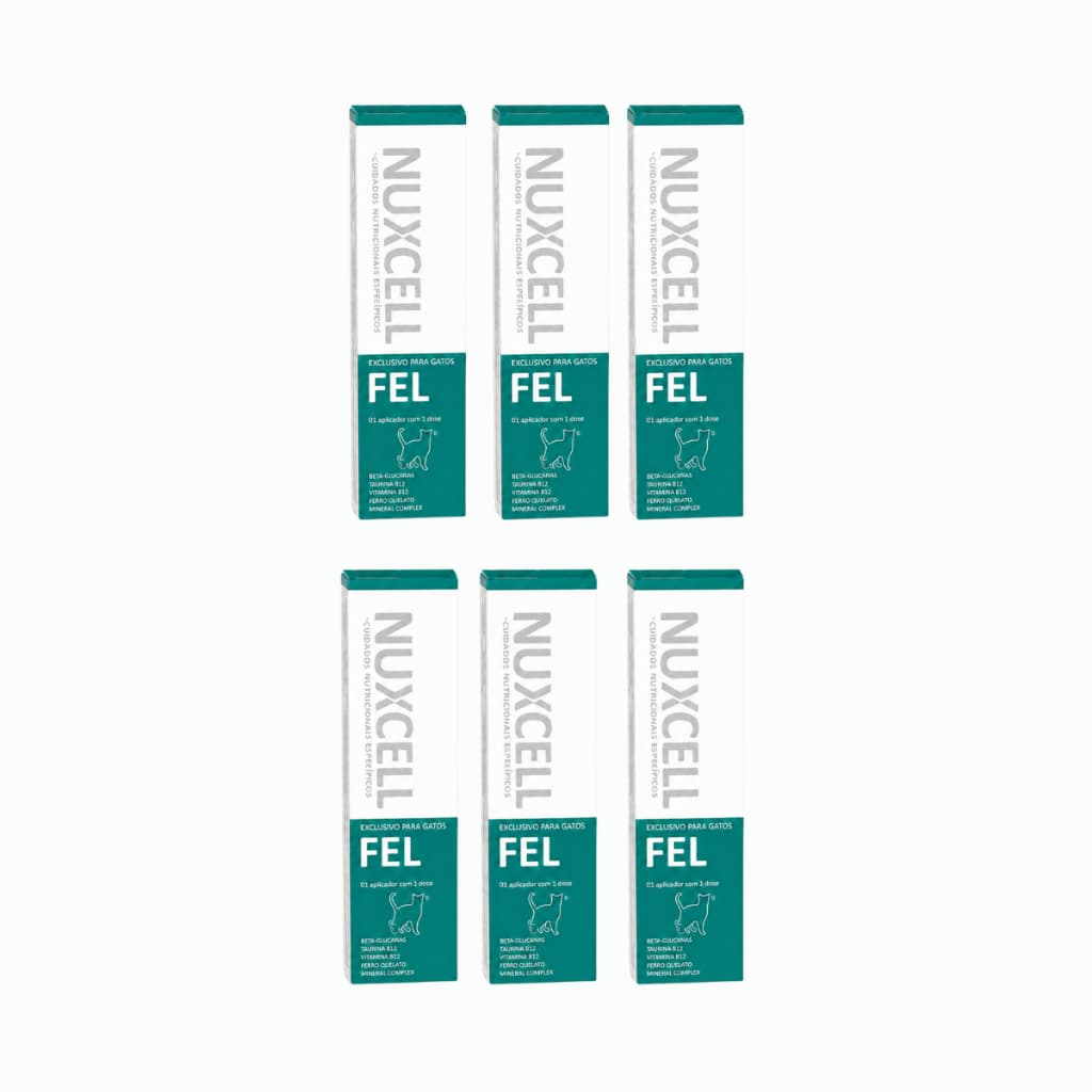 Kit 6 Nuxcell Fel Gatos Imunidade Suplemento Vitamínico Probioticos Prebioticos Biosyn