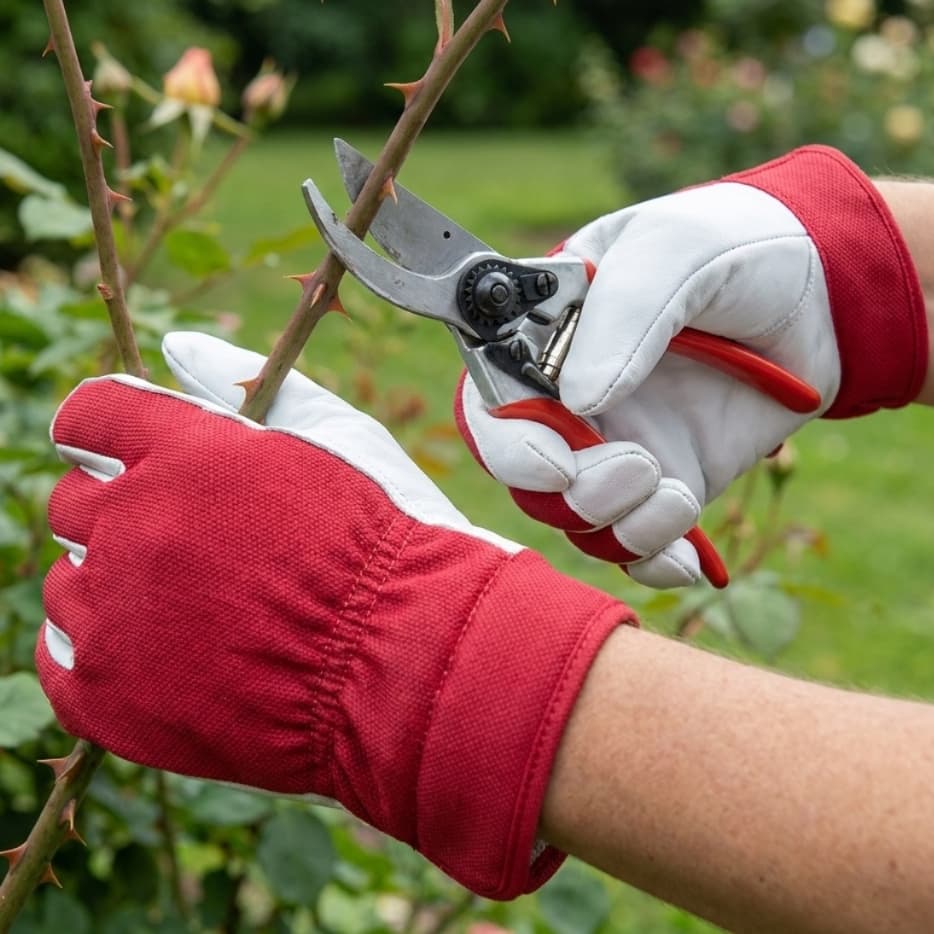 Par Luva Jardinagem Proteção Contra Abrasante Perfurantes E Cortantes Luva Vaqueta Nylon