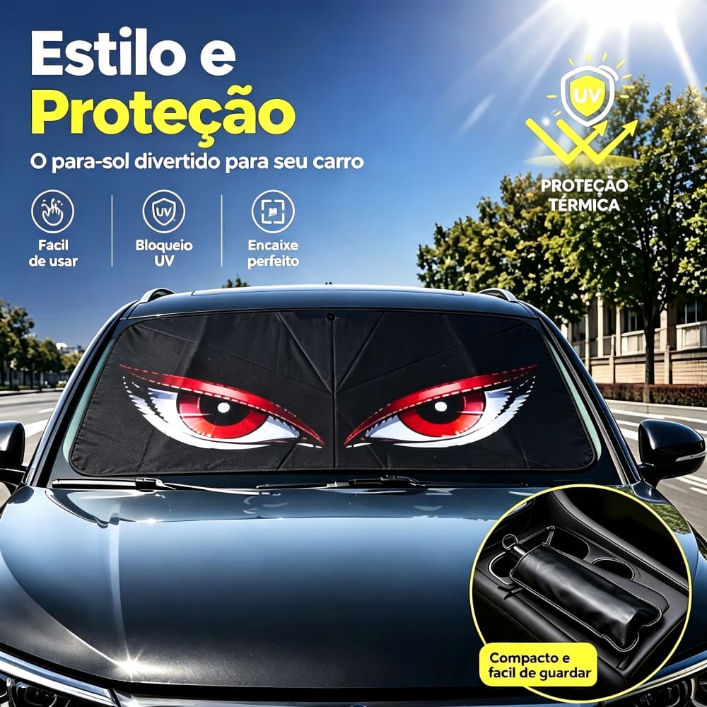 Eletromex Painel Guarda Sol Proteção Solar Uv para-brisa Quebra Sol para Painel Carro Desenhos animados