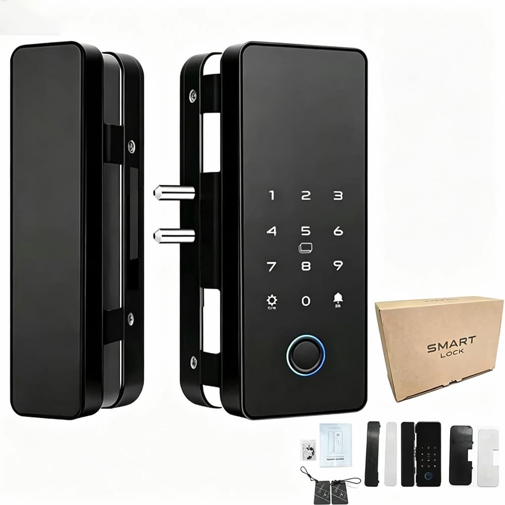 Sem Furos Fechadura Eletrônica Smart Door com Impressão Digital Senha Cartão NFC para portas de vidro -M4