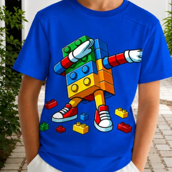 Camiseta camisa Infantil blusa Estampada Lego Dancinha 100% Algodão