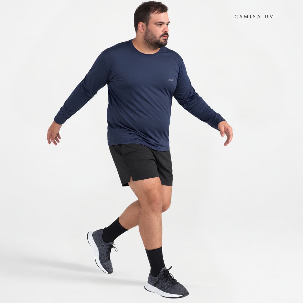 Camisa Plus Size Proteção Solar Masculina UV50+ Segunda Pele Térmica Malha Fria G1 ao G5 Pesca Praia
