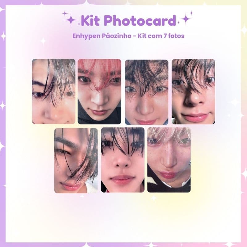 Kit Photocards Enhypen Pãozinho - Kit com 7 Photocards (LEIA A DESCRIÇÃO)