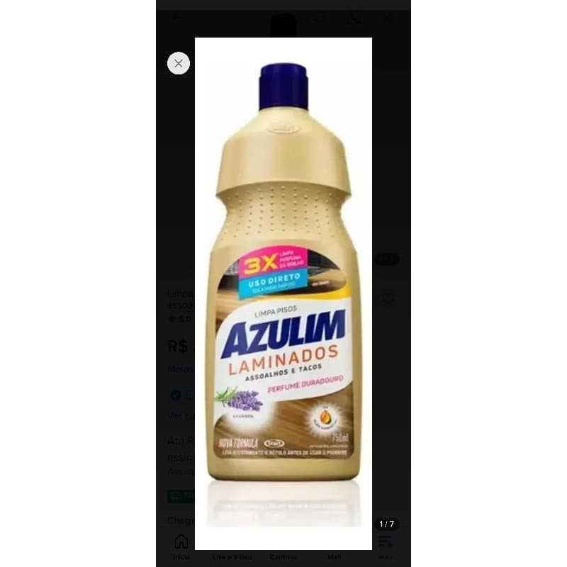 Limpador Pisos Laminados azulim Squeeze 750 ML