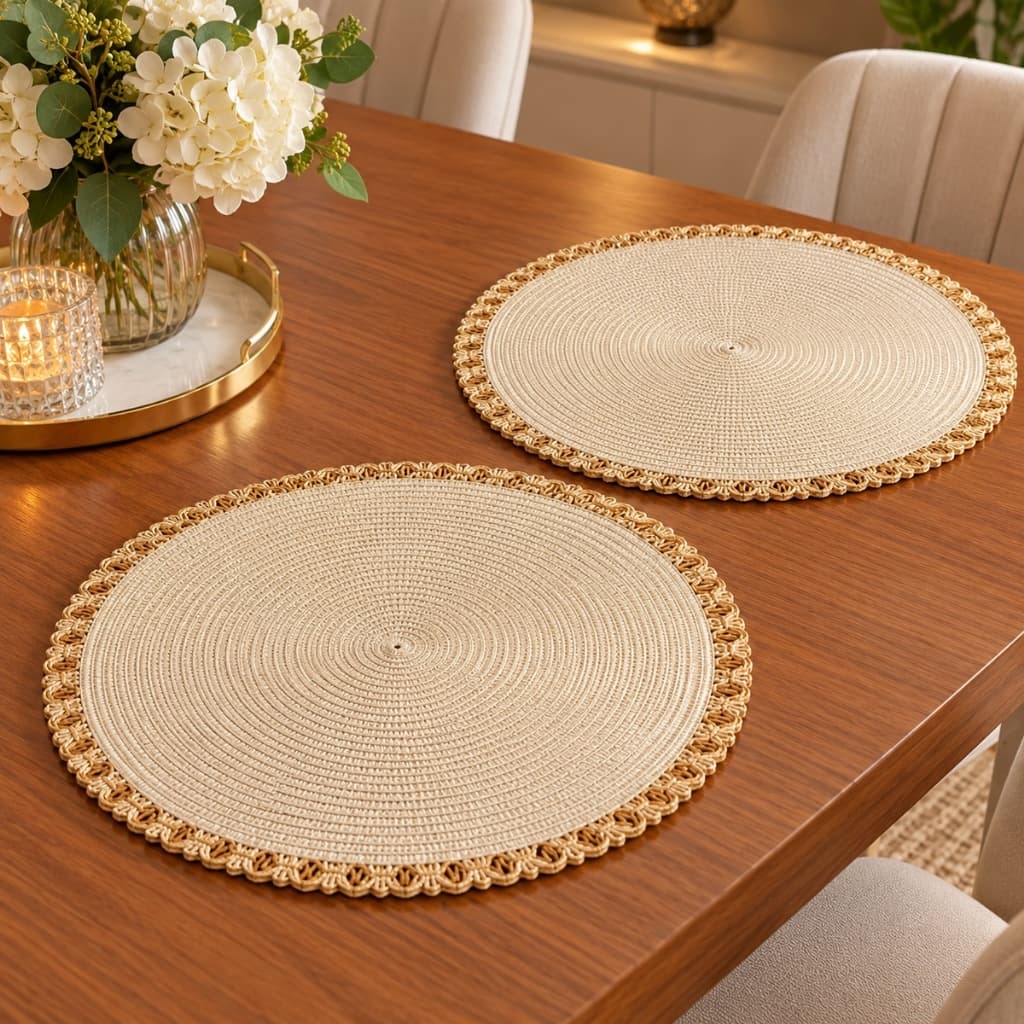 Kit 2 Sousplat Redondo 38cm para Mesa Posta Decorativo Elegante Lugar Americano