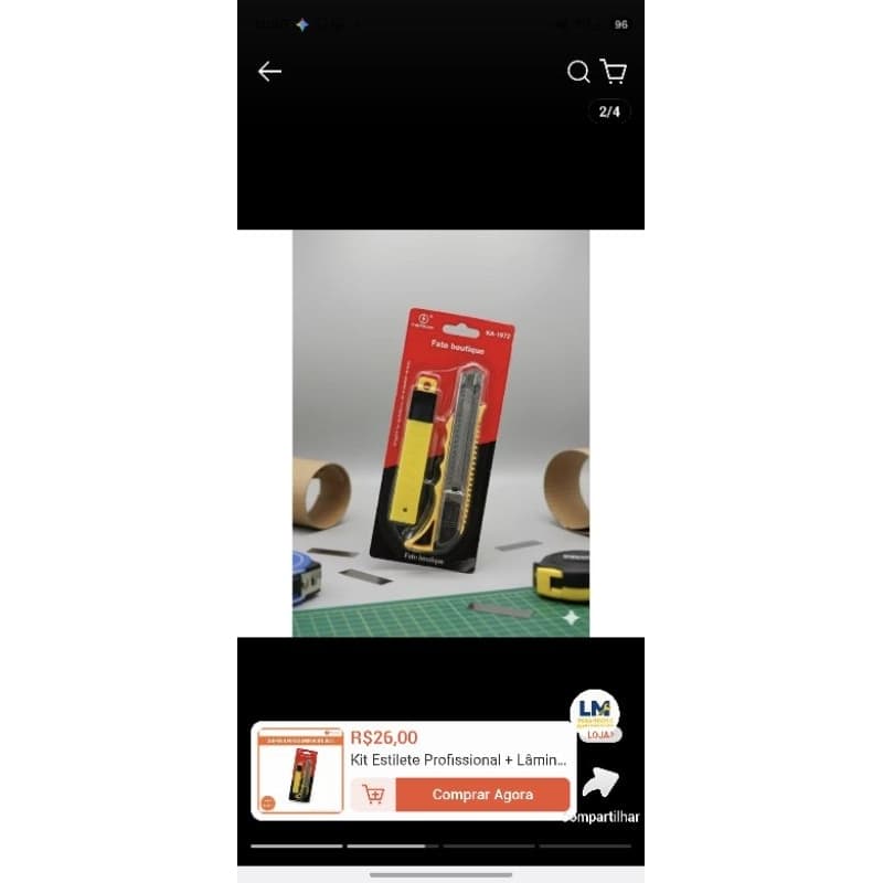Estilete com kit lamina para estilete