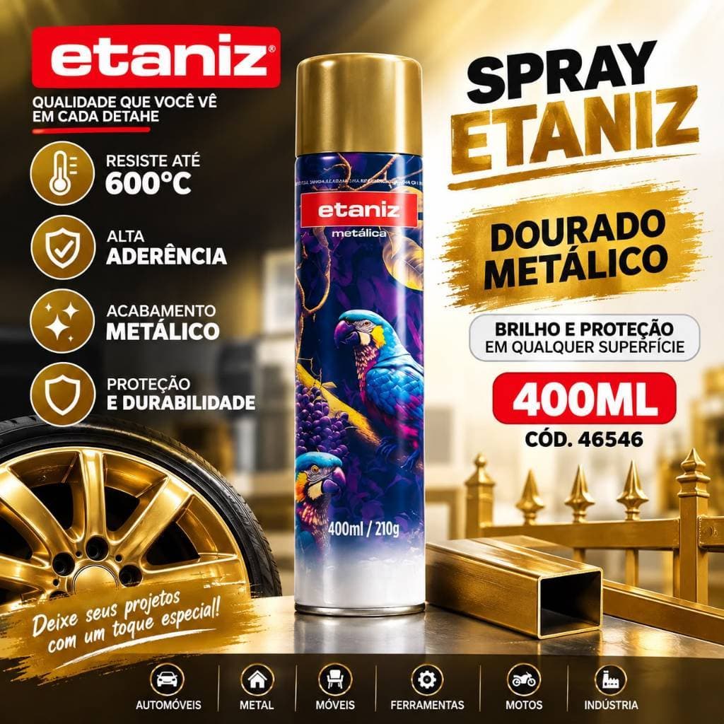 ETANIZ DOURADO METALICO 400ML 46546
