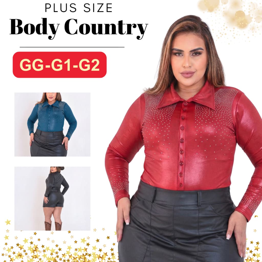 Body Country Strass Brilho Plus Size Rodeio Pecuaria Sertanejo Ana Castela Camisa Blusa M G e GG