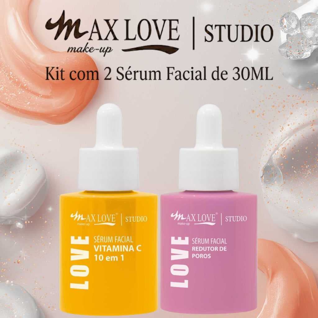 Kit 2 Sérum 30ml - Vitamina C 10em1, Redutor de Poros - Max Love