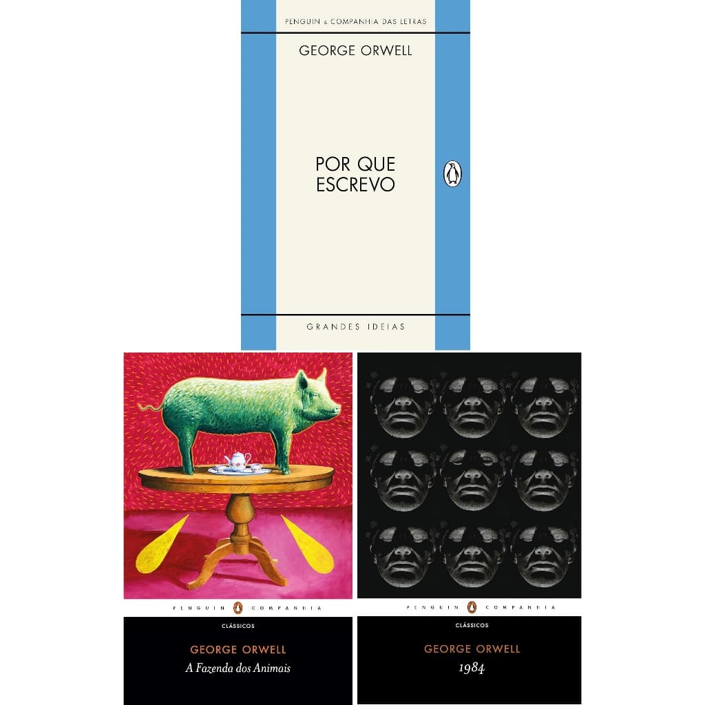 KIT Livros George Orwell – Por Que Escrevo + A Fazenda dos Animais + 1984 (NOVOS e LACRADOS)