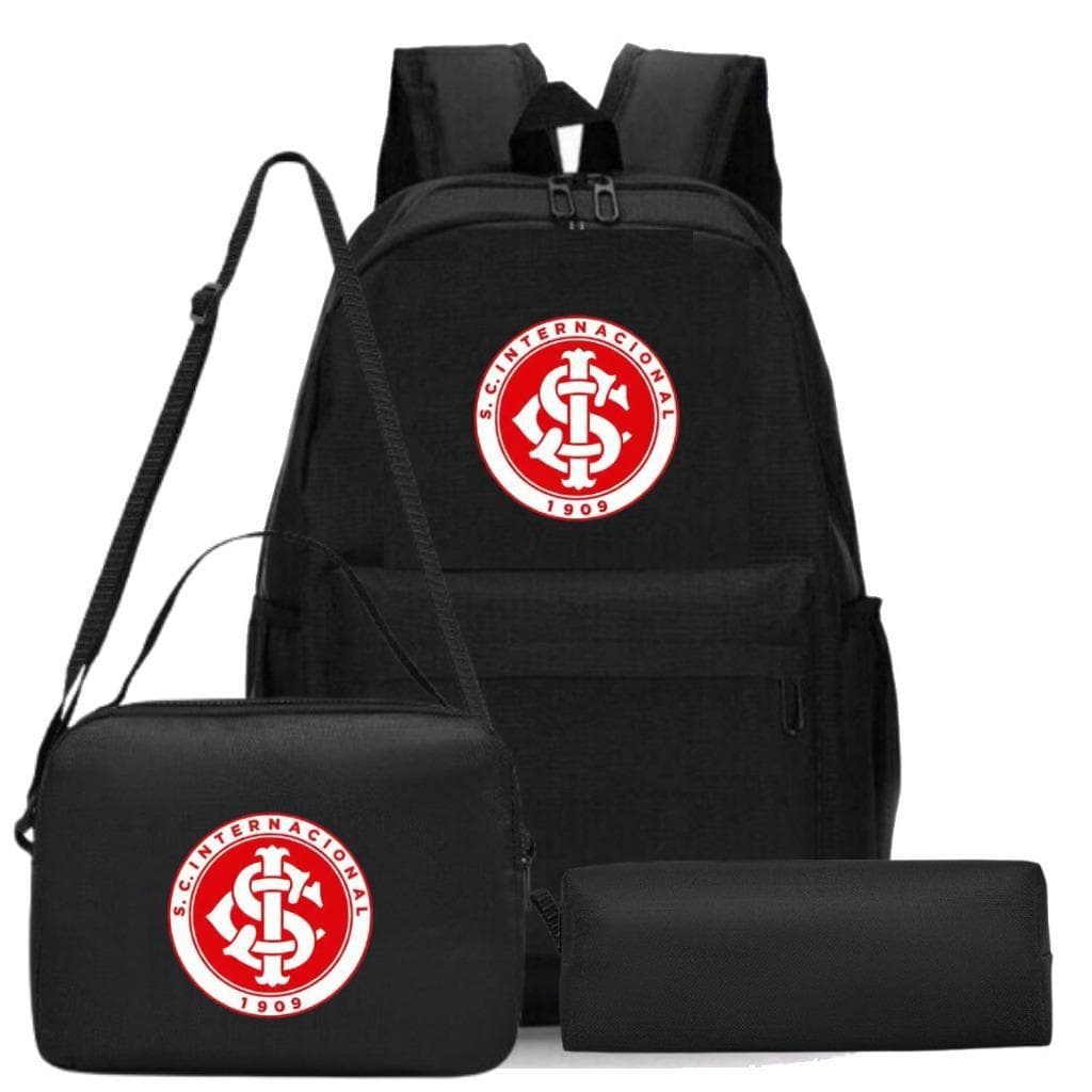 Kit Escolar Completo Mochila Espaçosa Lancheira Térmica com Alça e Estojo Infantil/Juvenil MP