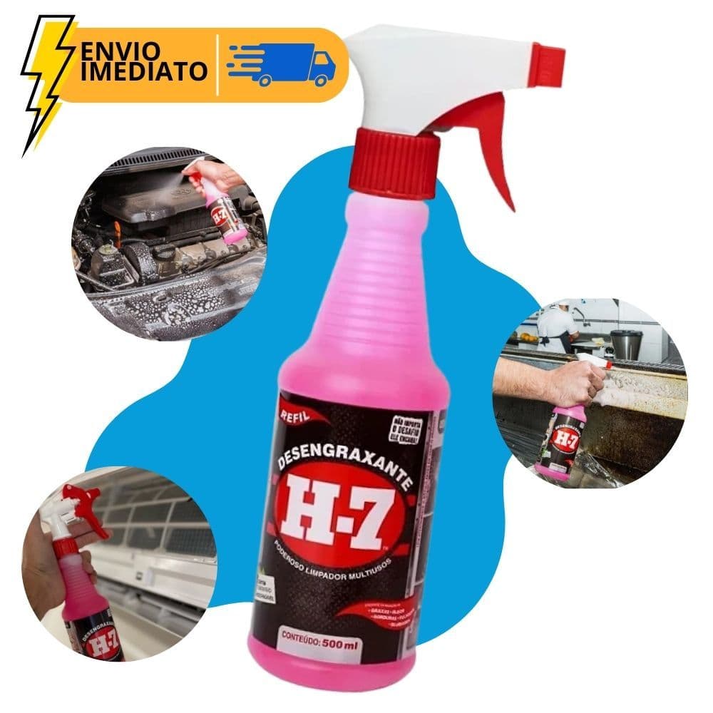 Desengraxante Concentrado H7 Spray Refil Original Multiuso Removedor Automotivo Limpeza Pesada