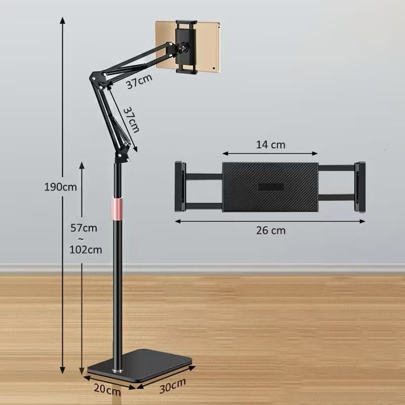 Suporte de Chão Articulado para Tablet e Celular-Pedestal Articulado Para Tablet Celular 360 Suporte De Chão-