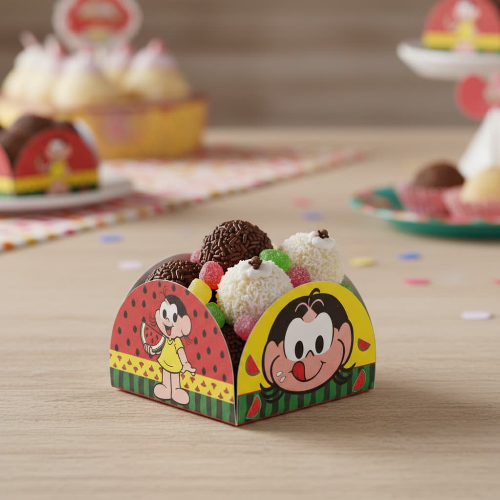 Porta Forminha para Doces Festa Magali com 50 Unidades