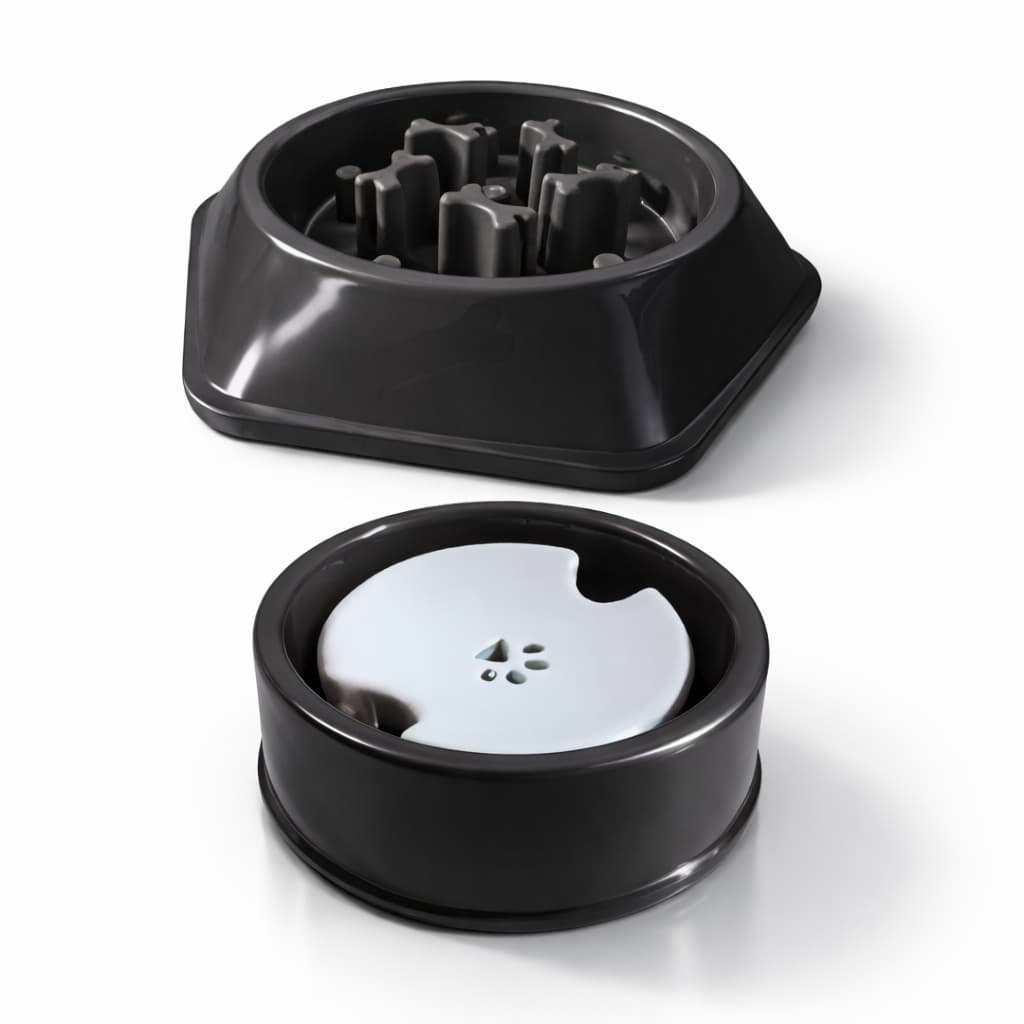 Kit Comedouro Lento Anti Engasgo e Bebedouro Pelos Longos com Boia Pote de Ração e Água Cachorro Pet