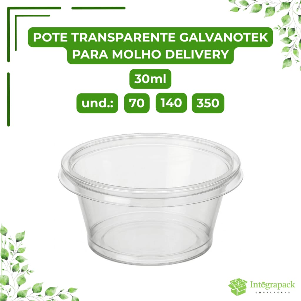 Pote 30ml Molheira Transparente Molhos Delivery Tampa Descartável Shoyu Ketchup Maionese