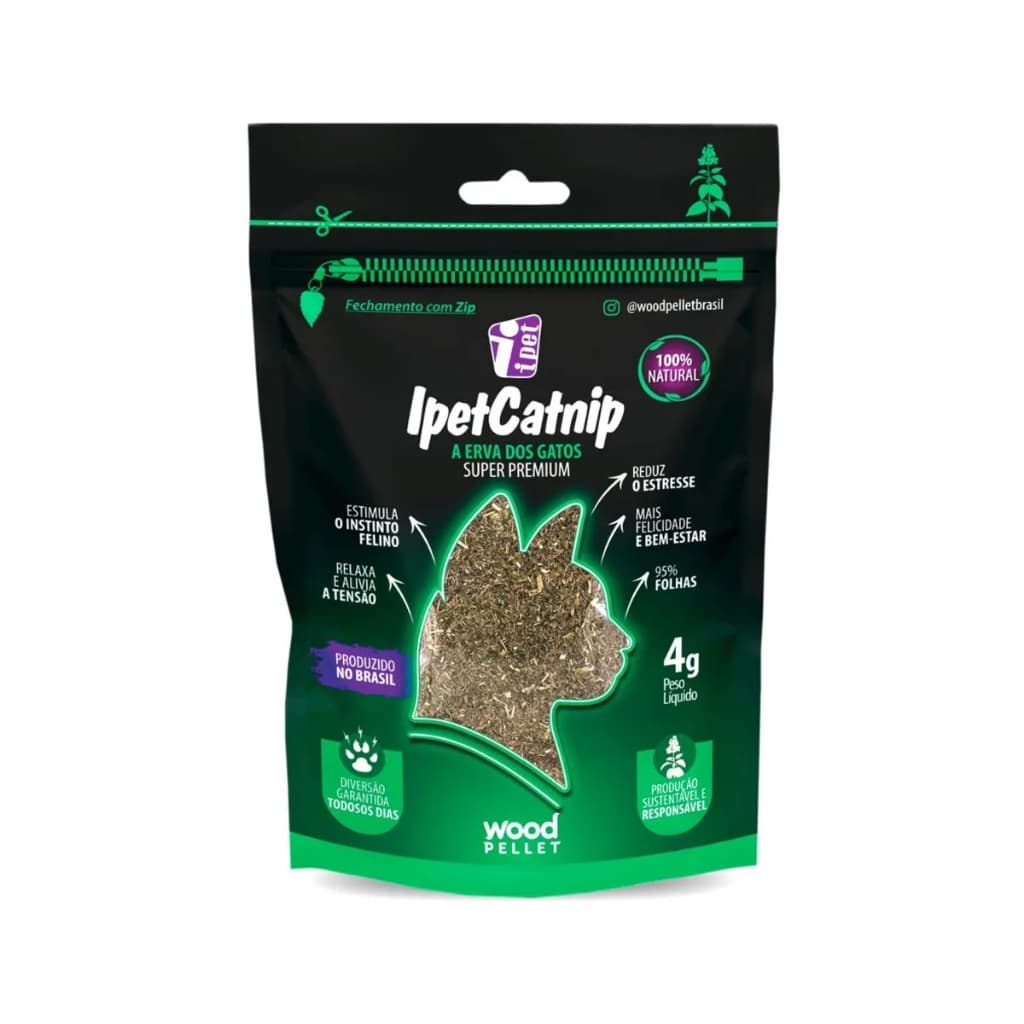 Catnip Erva Para Gatos Premium Estimulante Felino 4gr IpetCatnip