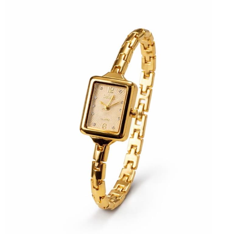 Relógio Feminino Elegante Pequeno Luxo Quartz Dourado Pulseira Aço Moda Feminina P130