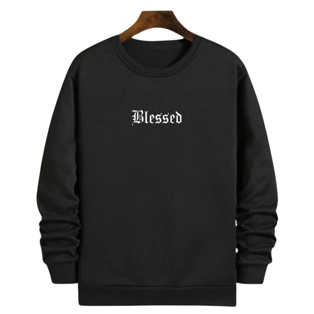 Moletom masculino gola careca Adulto e Infantil estampado street blessed Gospel