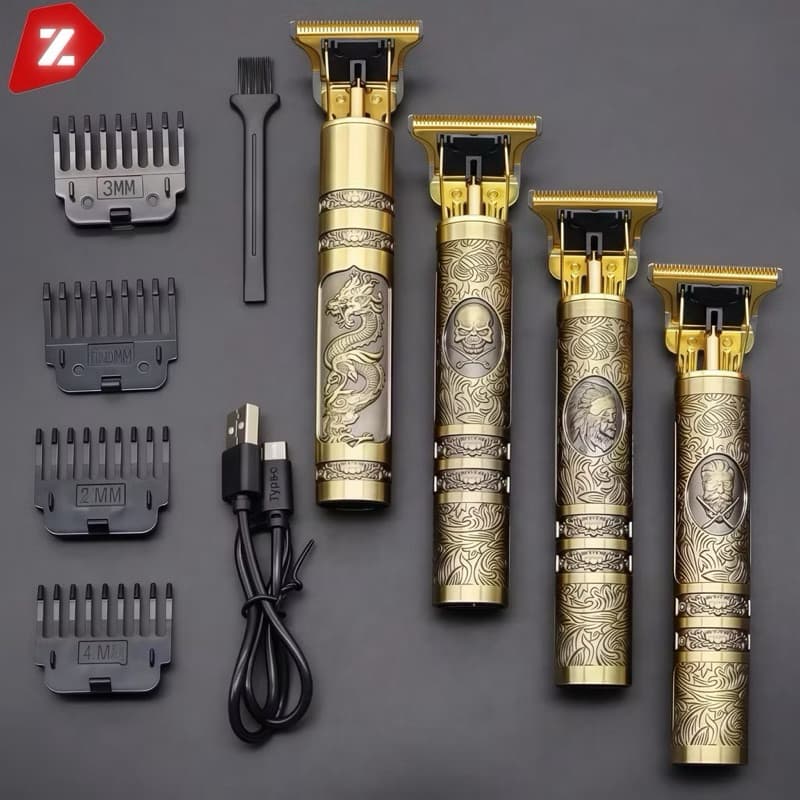 Máquina de Cortar Cabelo Profissional Sem Fio Recarregável USB | Aparador Barba e Cabelo | Lâmina T-Blade Precisão