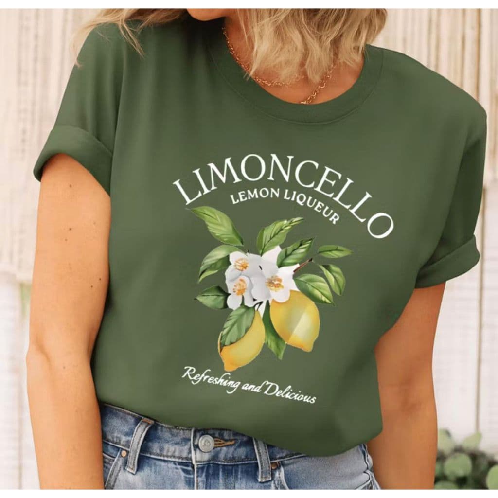 Camiseta Feminina Limocello Drink Lemon T-Shirt 100% Algodão Tendência Elegante Moda Feminina