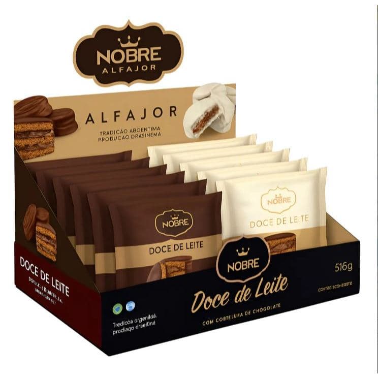 Caixa de Alfajor artesanal Misto doce de Leite com chocolate e chocolate branco ( 12 unidades)