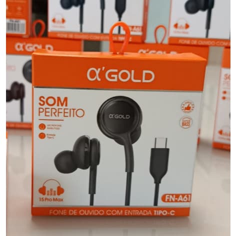 KIT 1/2/3/4 Fone Tipo C Original S21 S22 Ultra S23 Galaxy A53 A73 M53 M54 Note 10 Fone de Ouvido Com Microfone (A61)