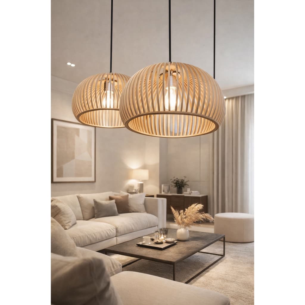 Lustre Luminária Teto tipo Pendente em MDF Sala Quarto Escritório Sala de Estar