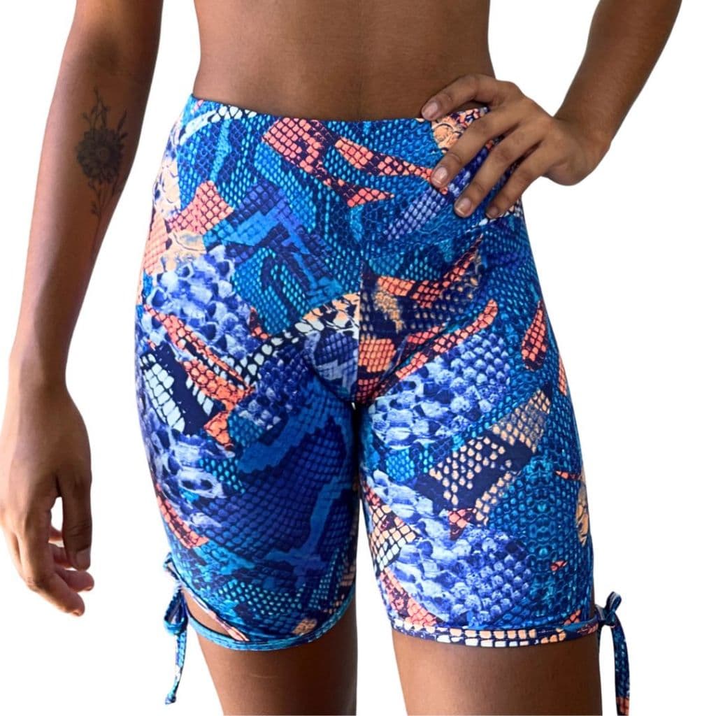 Short Feminino Academia Cintura Alta Fitness Estampado Colorido Shorts Treino Ginástica Confortável Elastano