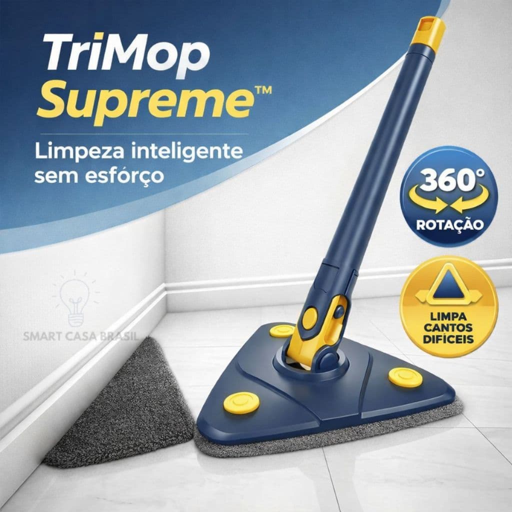 Mop triangular Esfregão giratório 360 Limpeza de Cantos Profunda Para Teto Parede Janela Articulado