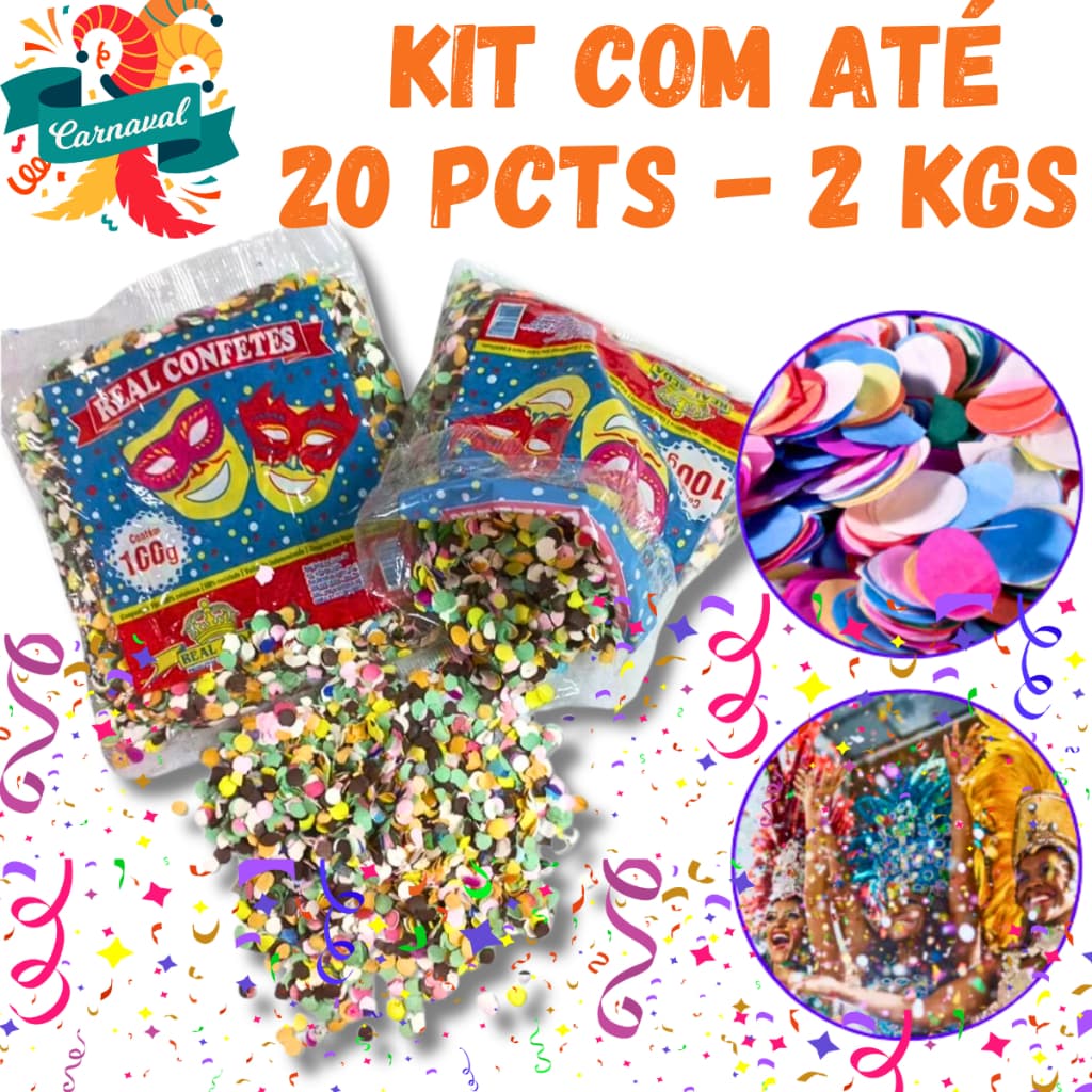 Pacotes Confete Papel Carnaval 100g Festa Confetes Coloridos para Brincadeiras