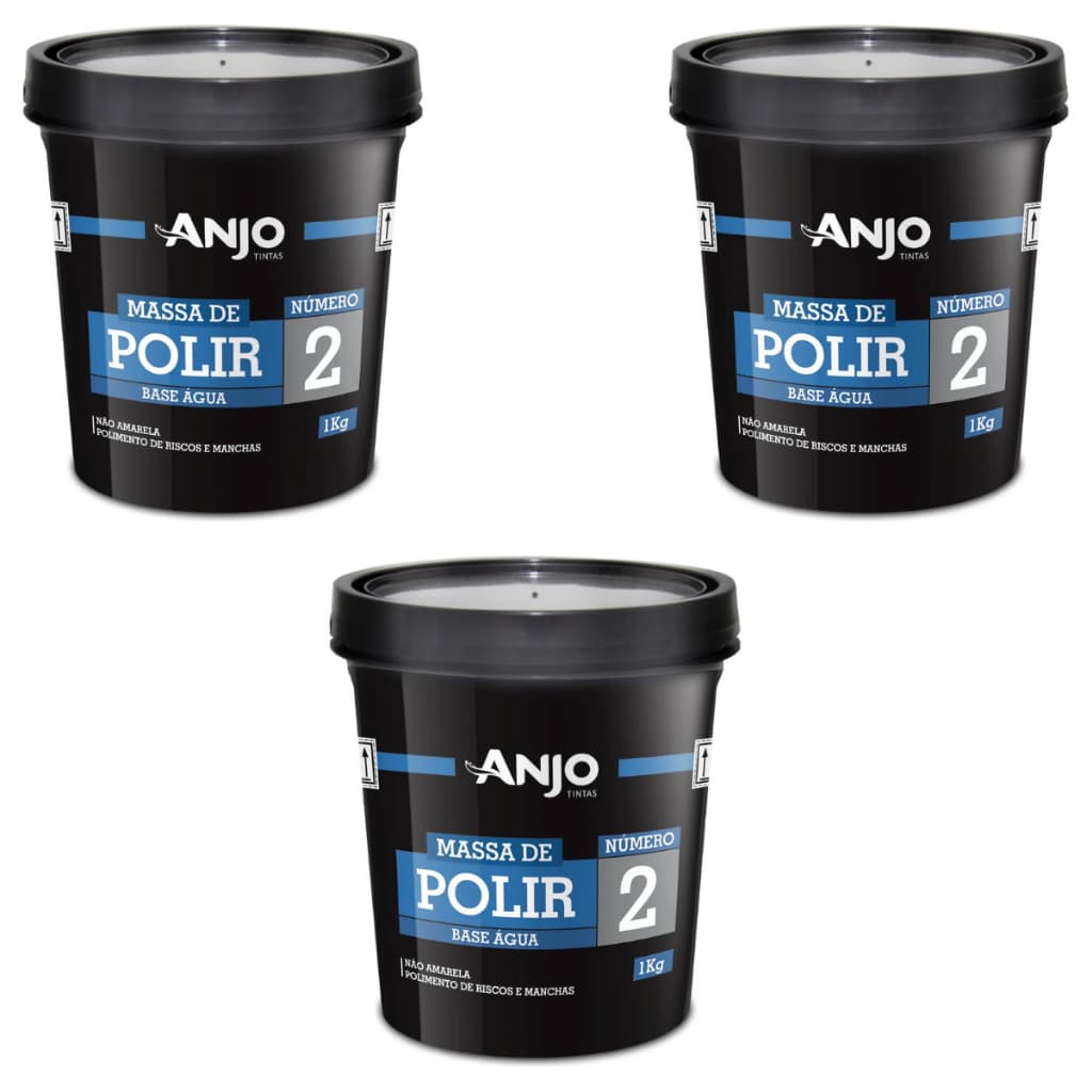 Massa De Polir No2 Anjo Base Água 1kg Para Revitalizar Branco